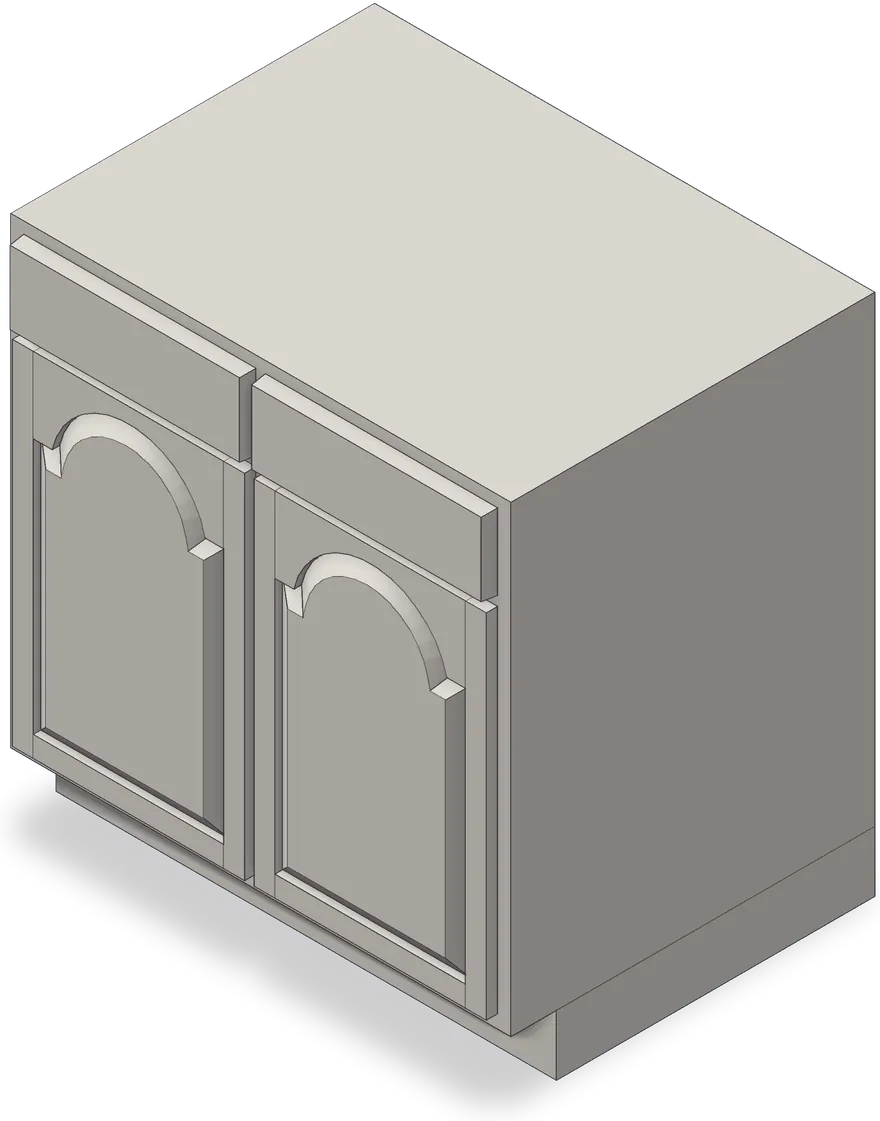 Kitchen base cabinet 3D model, 33″ × 25″ × 34½″